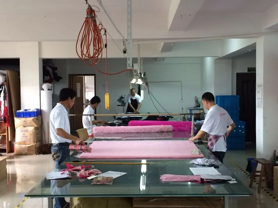 Sunspice Lingerie Cutting and finishing tables at Sunspice